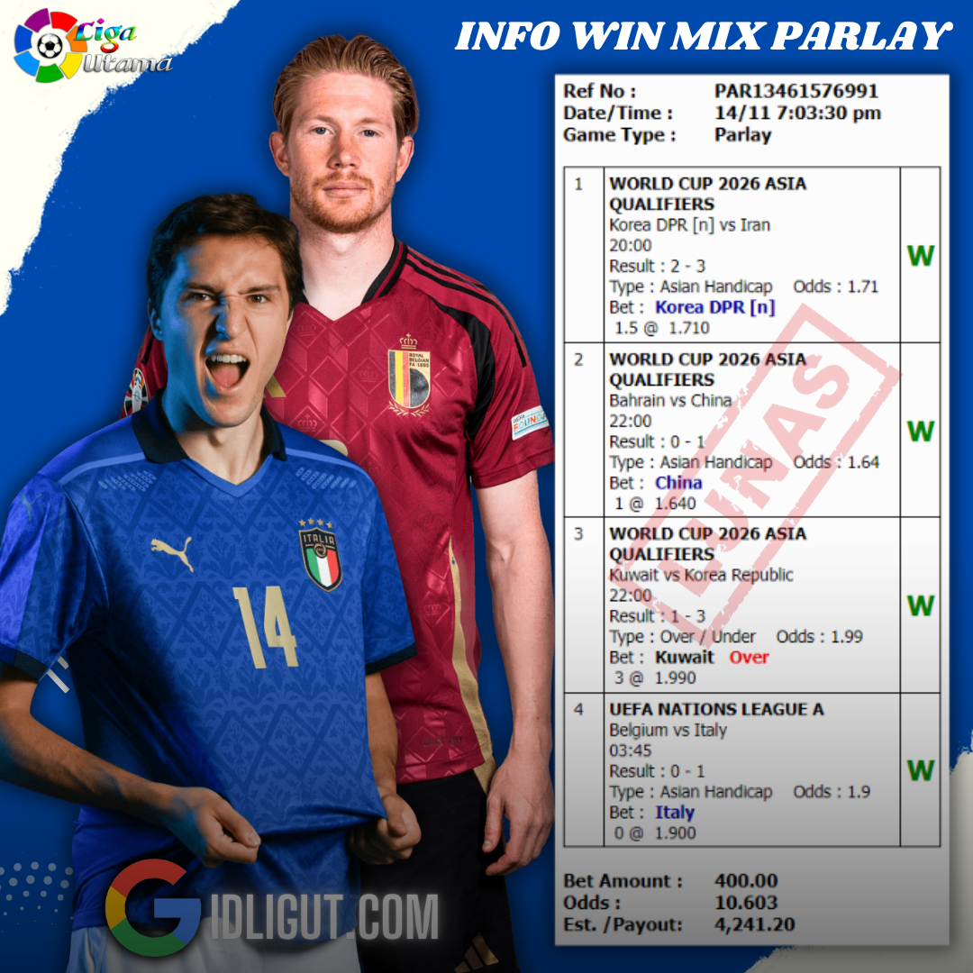 BUKTI WIN MIX PARLAY TGL 15 NOVEMBER 2024