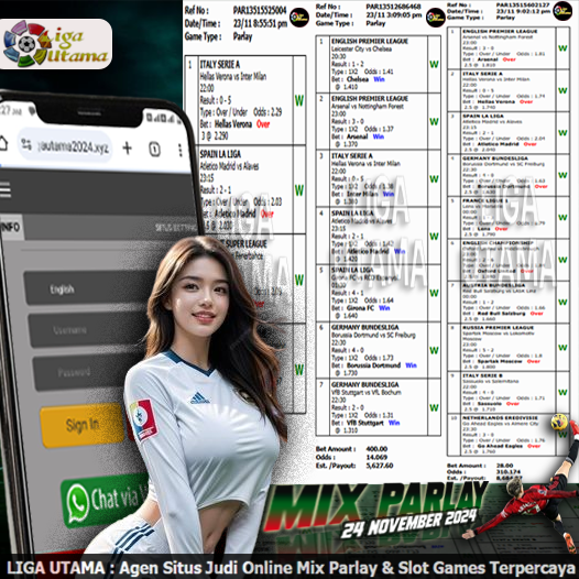 BUKTI WIN MIX PARLAY TGL 24 NOVEMBER 2024